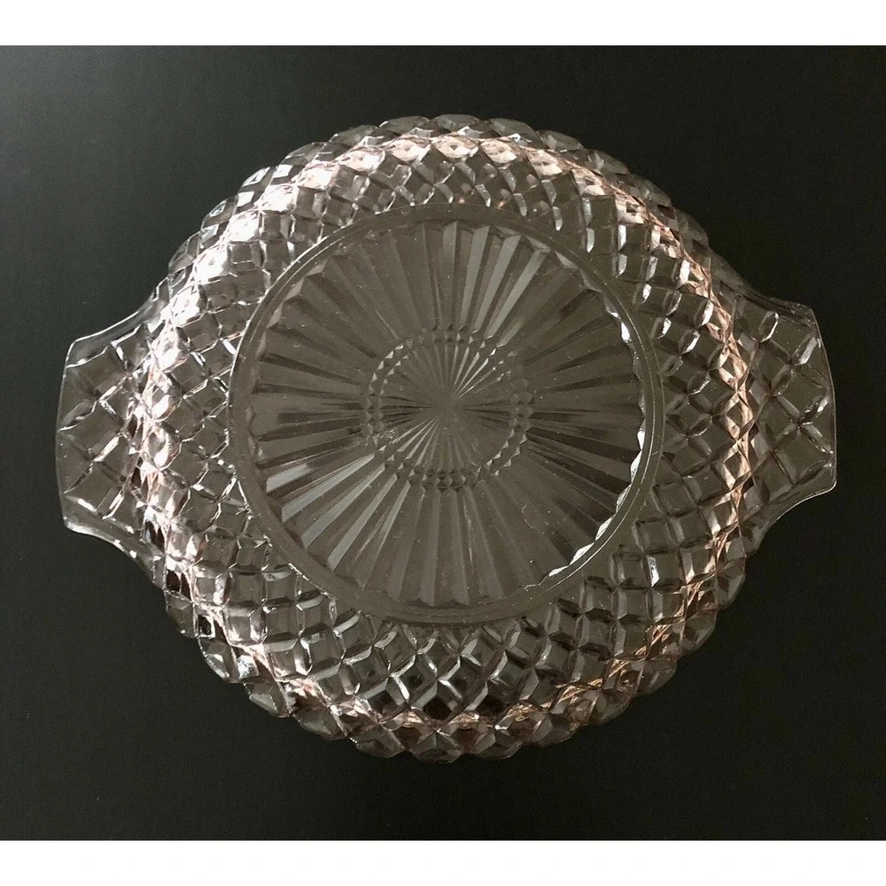 Pink Depression Glass‎ Anchor Hocking Waterford Waffle Sandwich Serving Tray 12